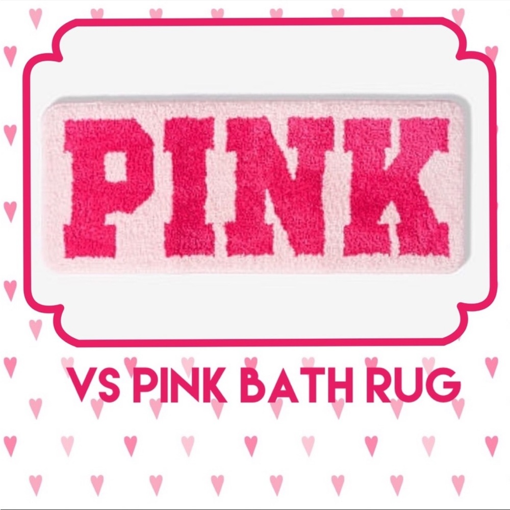 VS PINK Logo Bath Mat Rug Plush Soft Decor NWT